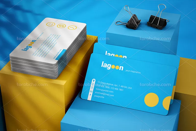 موکاپ کارت ویزیت دو رو با کیفیت | گرافیک با طعم تربچه