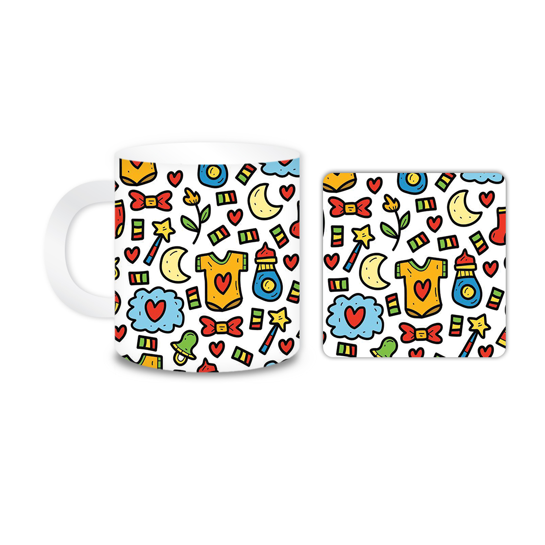 ماگ مدل لباس کد 1847 به همراه زیر لیوانی