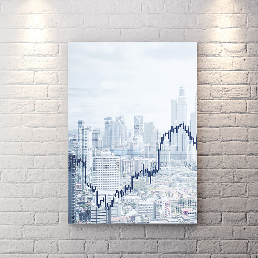 تخته شاسی دکوراتیو طرح بازارهای مالی BAs-4291