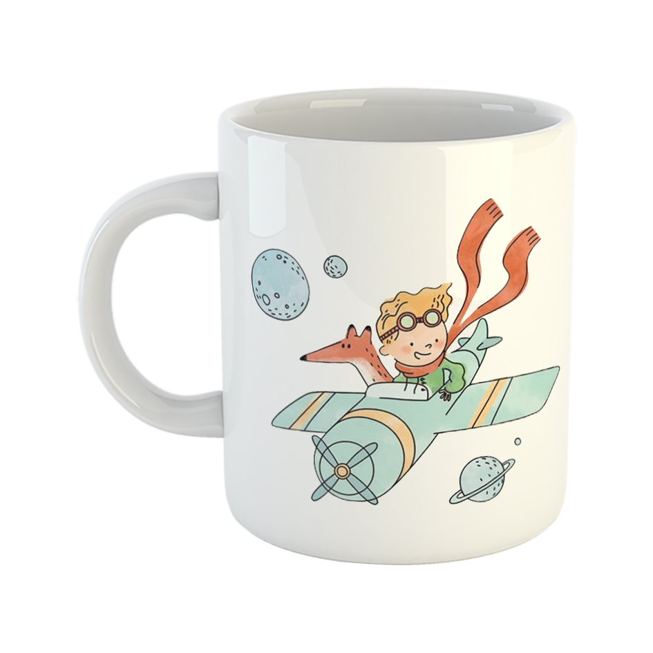 ماگ طرح شازده کوچولو مدل هواپیما