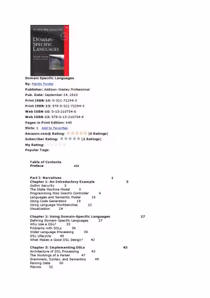 خرید و دانلود نسخه کامل کتاب Domain-Specific Languages (Addison-Wesley Signature Series (Fowler))