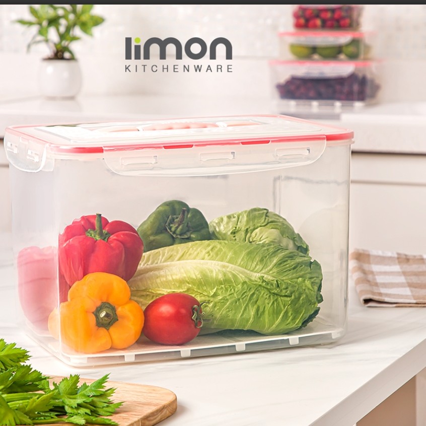 ظرف فریزری و نگهدارنده چهارقفل بزرگ ظرفیت 14 لیتری لیمون (limon)