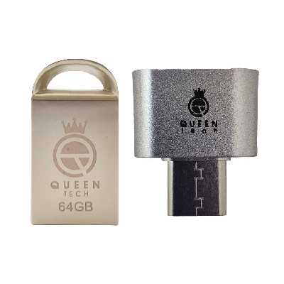 فلش مموری کوئین تک مدل FACT CPLUS-U2 ظرفیت 64 گیگابایت به همراه مبدل Type-C