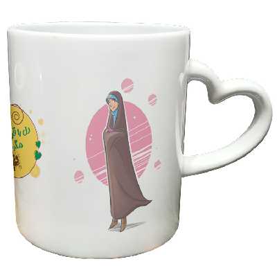 ماگ مدل دسته قلبی طرح عاشقانه کد 342