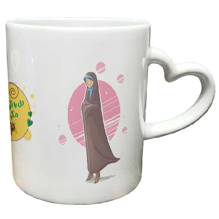 ماگ مدل دسته قلبی طرح عاشقانه کد 342