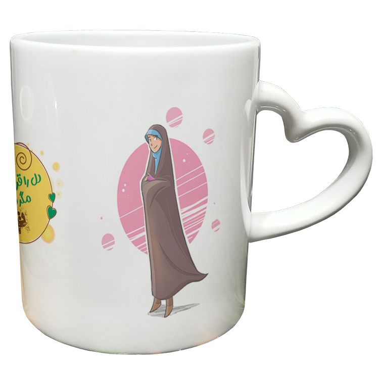 ماگ مدل دسته قلبی طرح عاشقانه کد 342