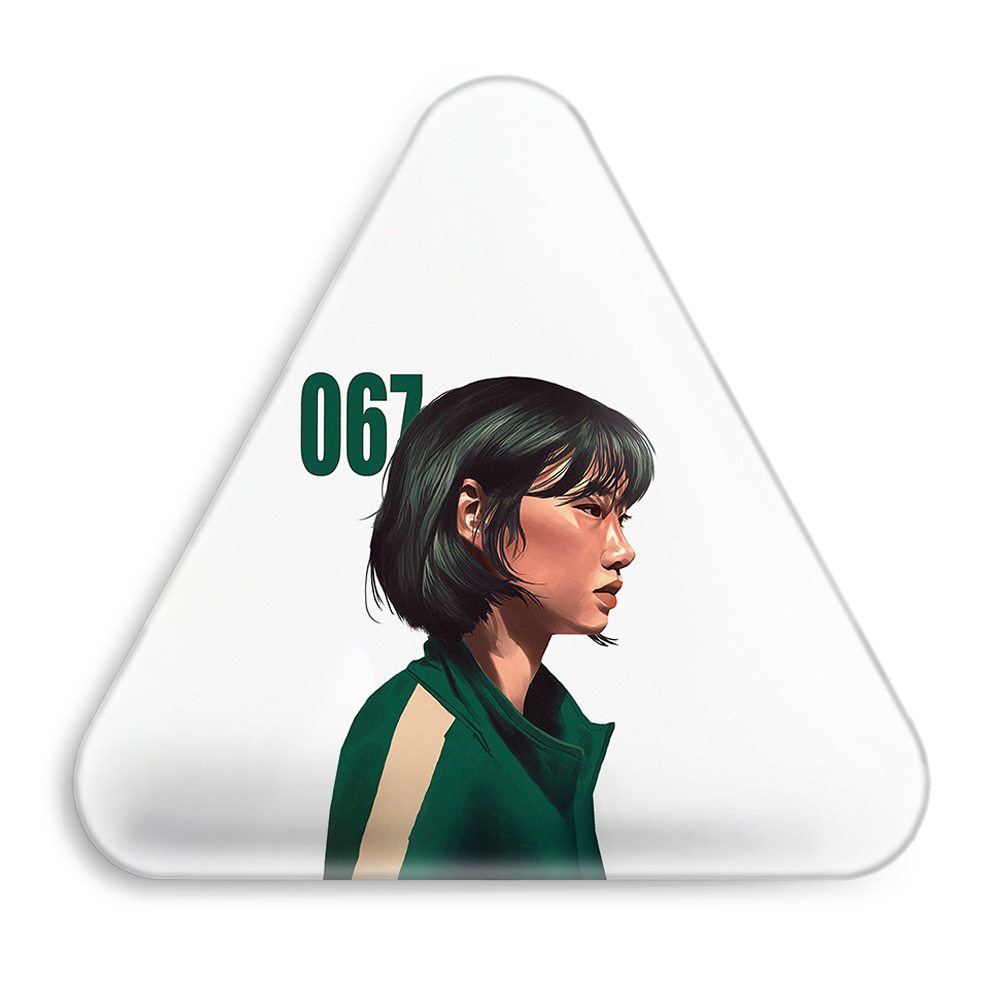 پیکسل خندالو طرح کانگ سه بیوک بازی مرکب Squid Game مدل مثلثی کد 10816