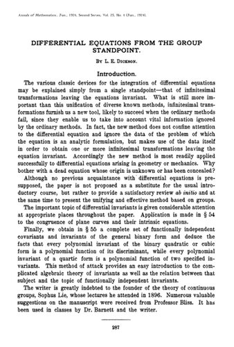 خرید و دانلود نسخه کامل کتاب Differential equations from the group standpoint