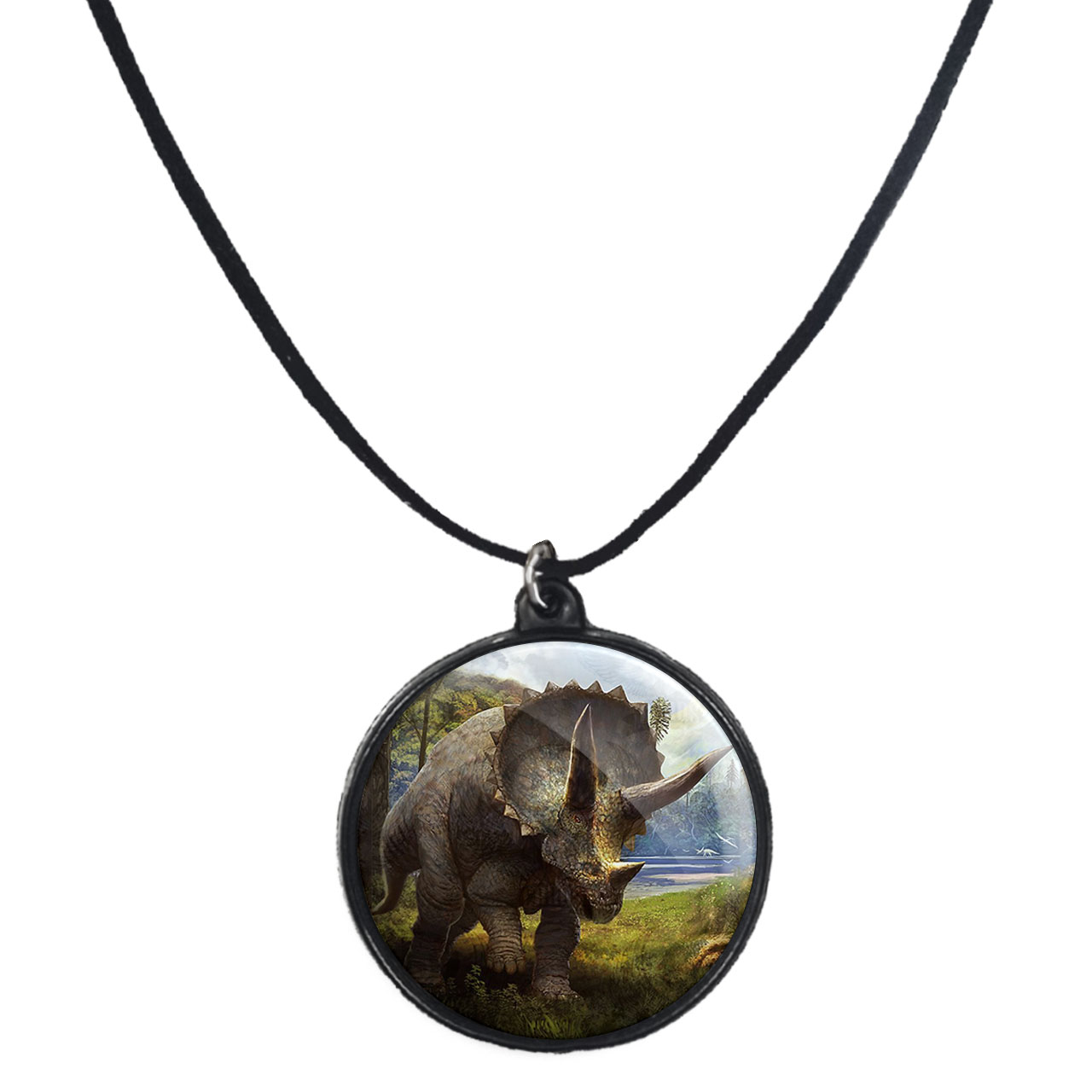 گردنبند پرمانه طرح دایناسور ها کد pmb.23338 مدل دو طرفه