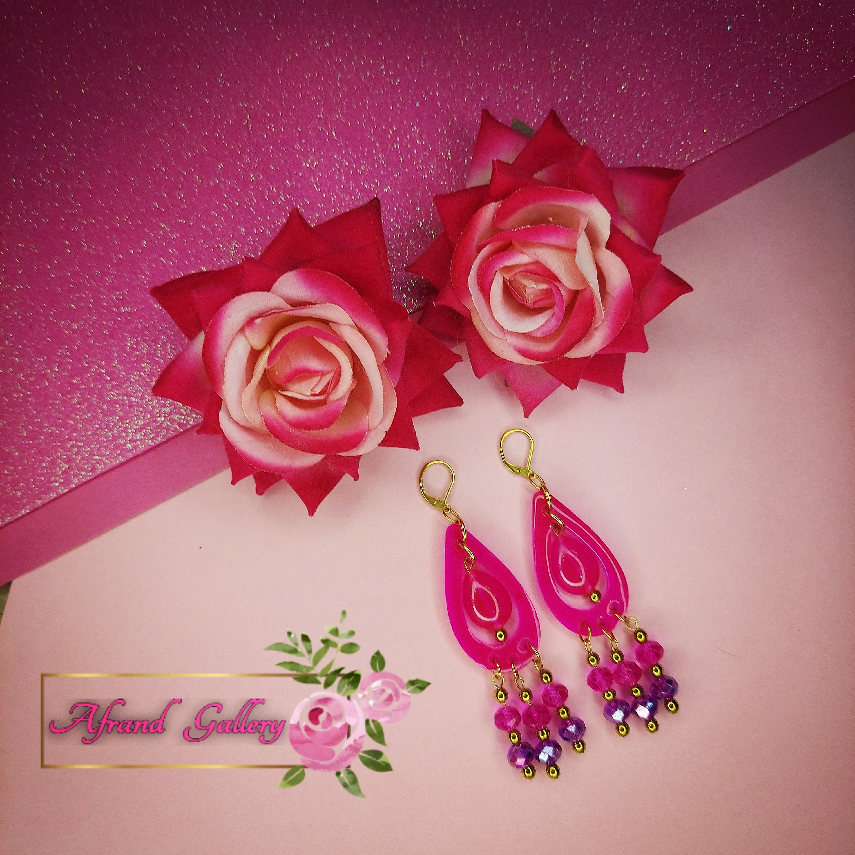 کد 002  گوشواره رزینی بلک لایت