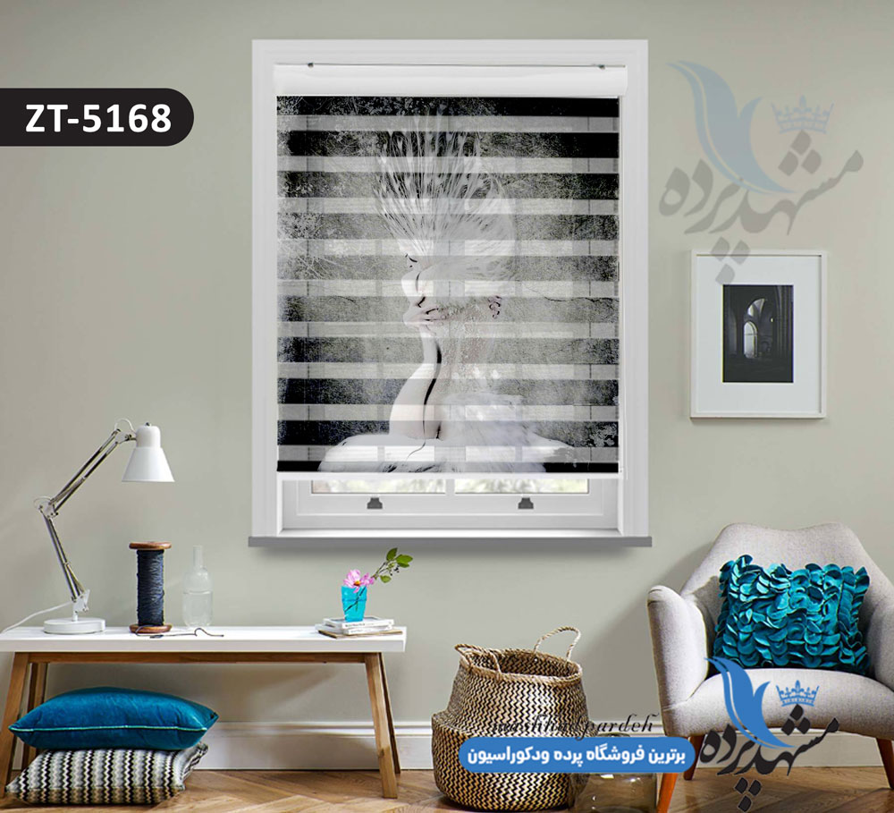 پرده زبرا تصویری چاپی طرح مدرن کد ZT5168