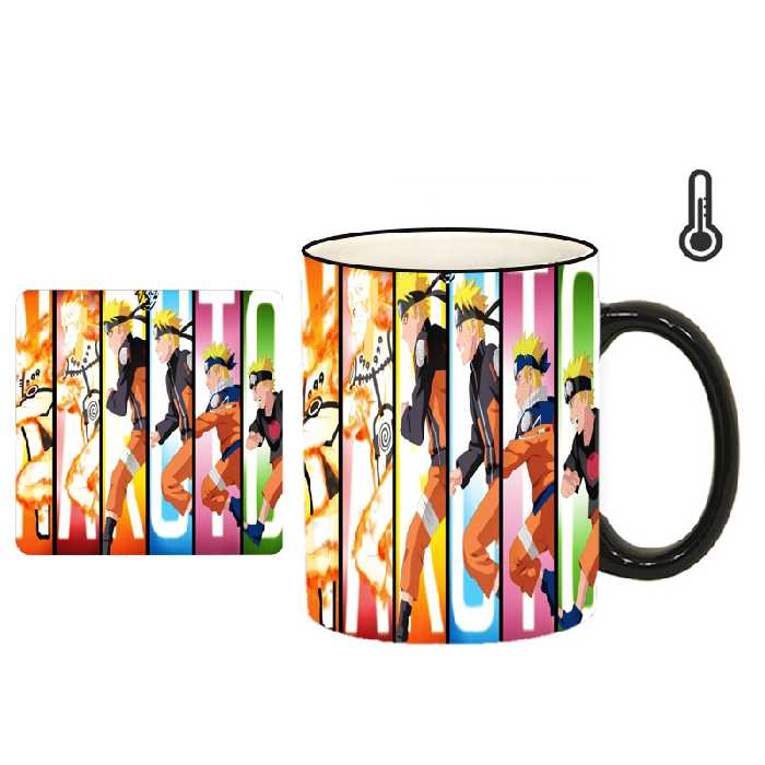 ماگ حرارتی طرح انیمه ناروتو کد h59 به همراه زیرلیوانی