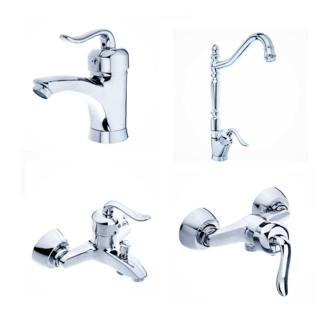  شیرآلات استاندارد  برنجی قاجاری کروم  (ارسال رایگان)