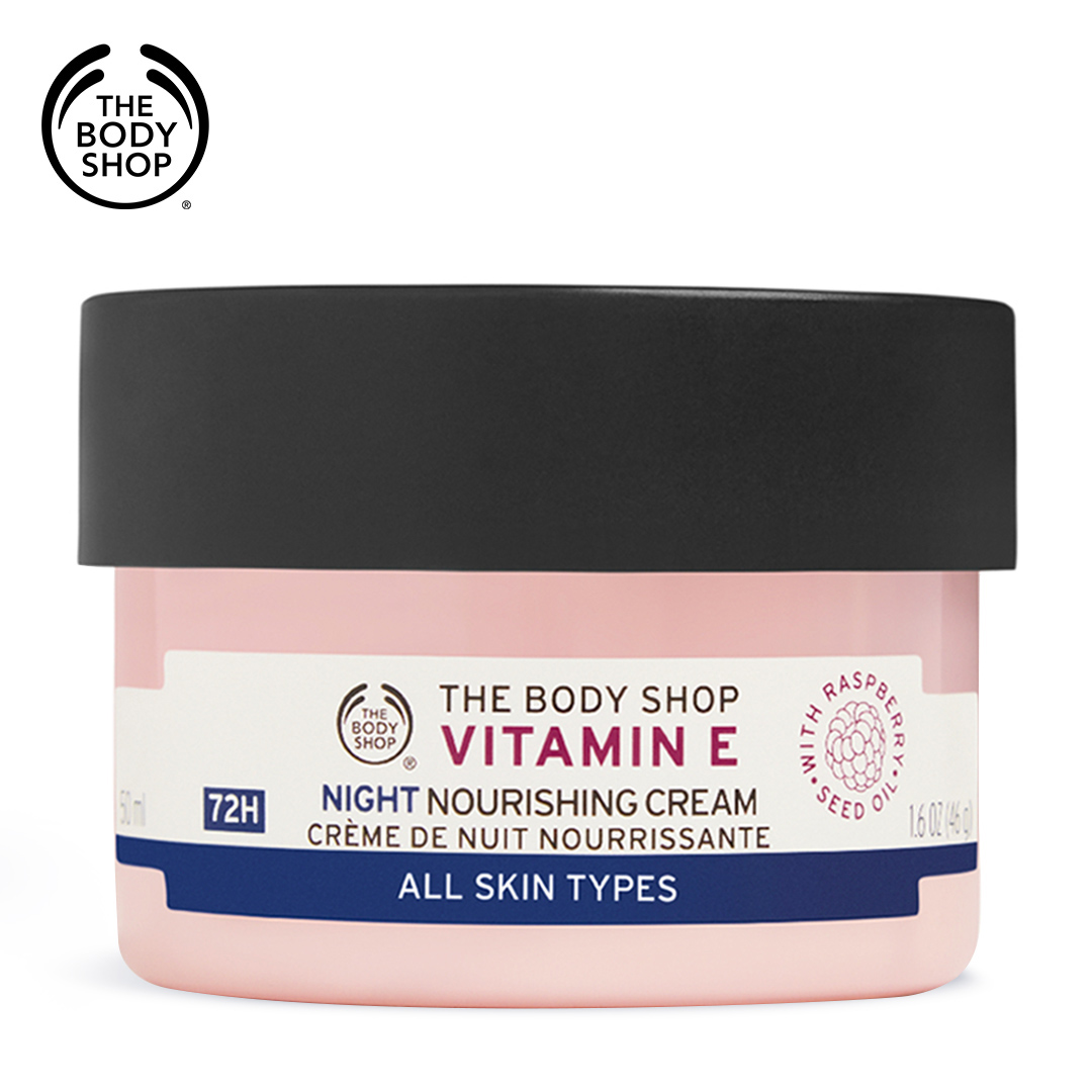 کرم شب مرطوب کننده و آبرسان ویتامین E بادی شاپ