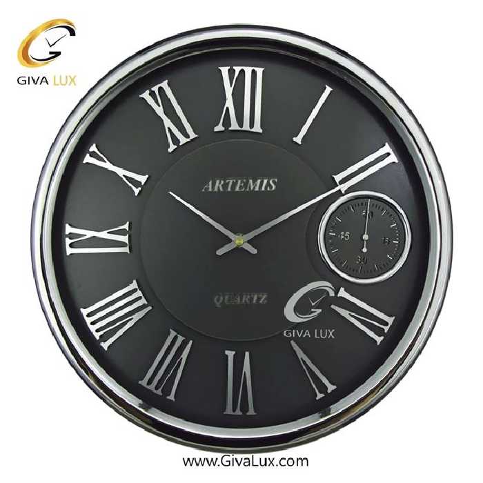 ساعت دیواری اورجینال آرتمیس آلیاژ فلزی نقره ای| کد رفرنس 90023، مدل: 2039Titaniumsilver