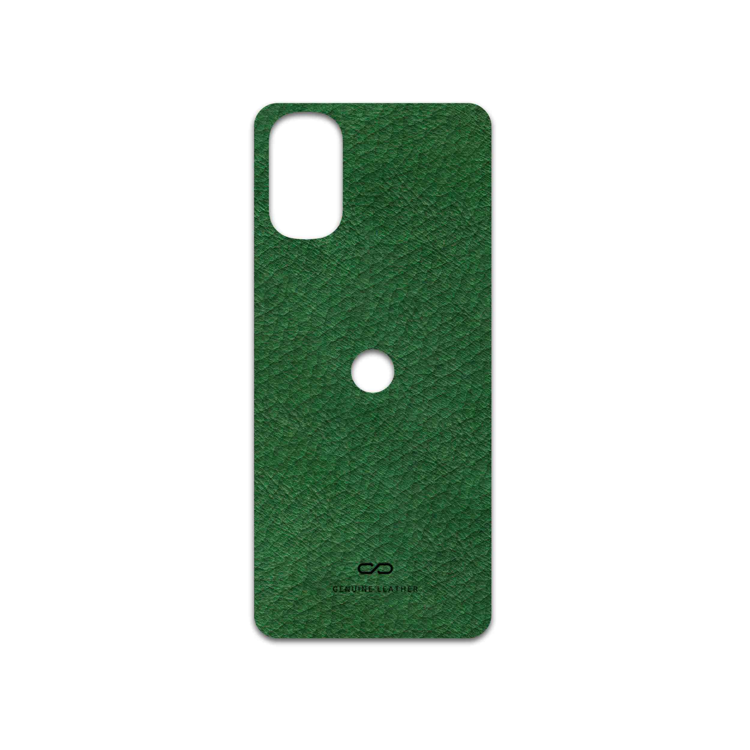 برچسب پوششی ماهوت مدل Green-Leather مناسب برای گوشی موبایل موتورولا Moto E32s