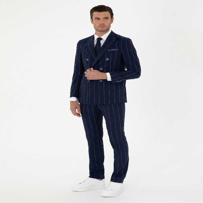 کت و شلوار مردانه سرمه ای کاشارل