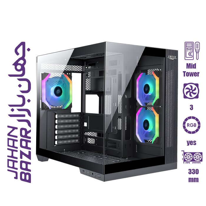 کیس کامپیوتر اوست مدل Awest GT-AQ12-MB