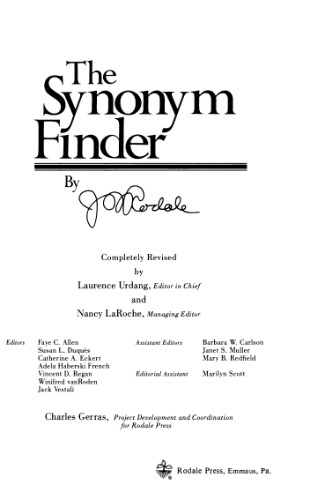 خرید و دانلود نسخه کامل کتاب The synonym finder