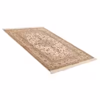 فرش دستبافت دو و نیم متری مدل چله و گل ابریشم اصفهان کد 442379