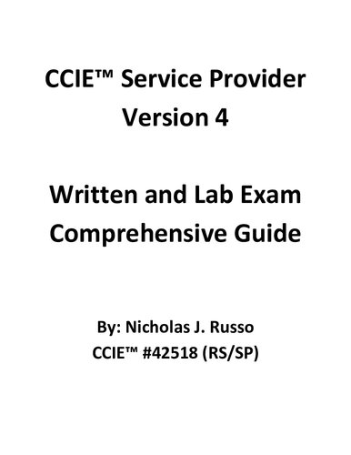 خرید و دانلود نسخه کامل کتاب CCIE Service Provider Version 4 Written and Lab Exam Comprehensive Guide