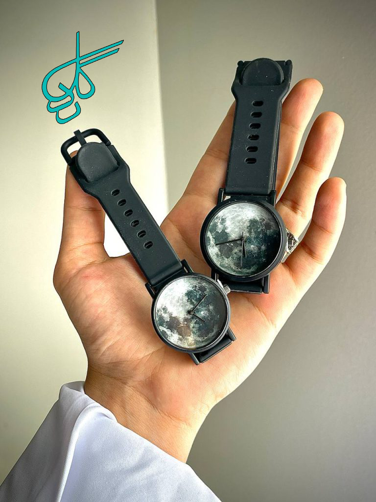 خرید ست ساعت زنانه و مردانه طرح ماه مدل جدید و با کیفیت دارای بند پیو و رنگبندی کد 2116974 - ردگل