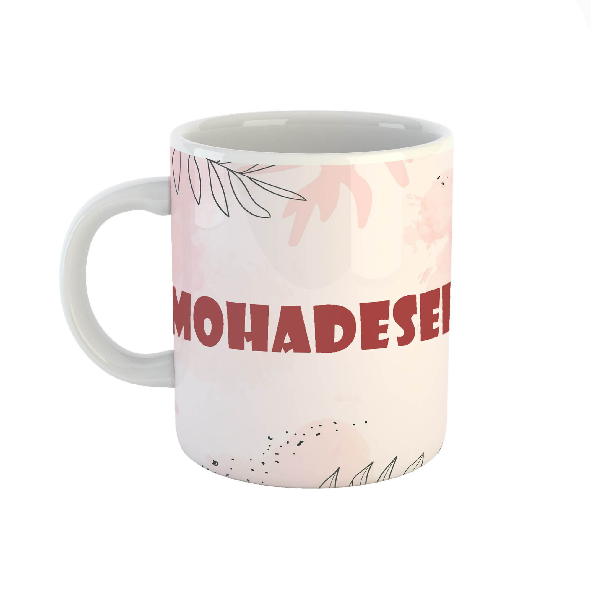 ماگ طرح اسم محدثه مدل برگ کد 308