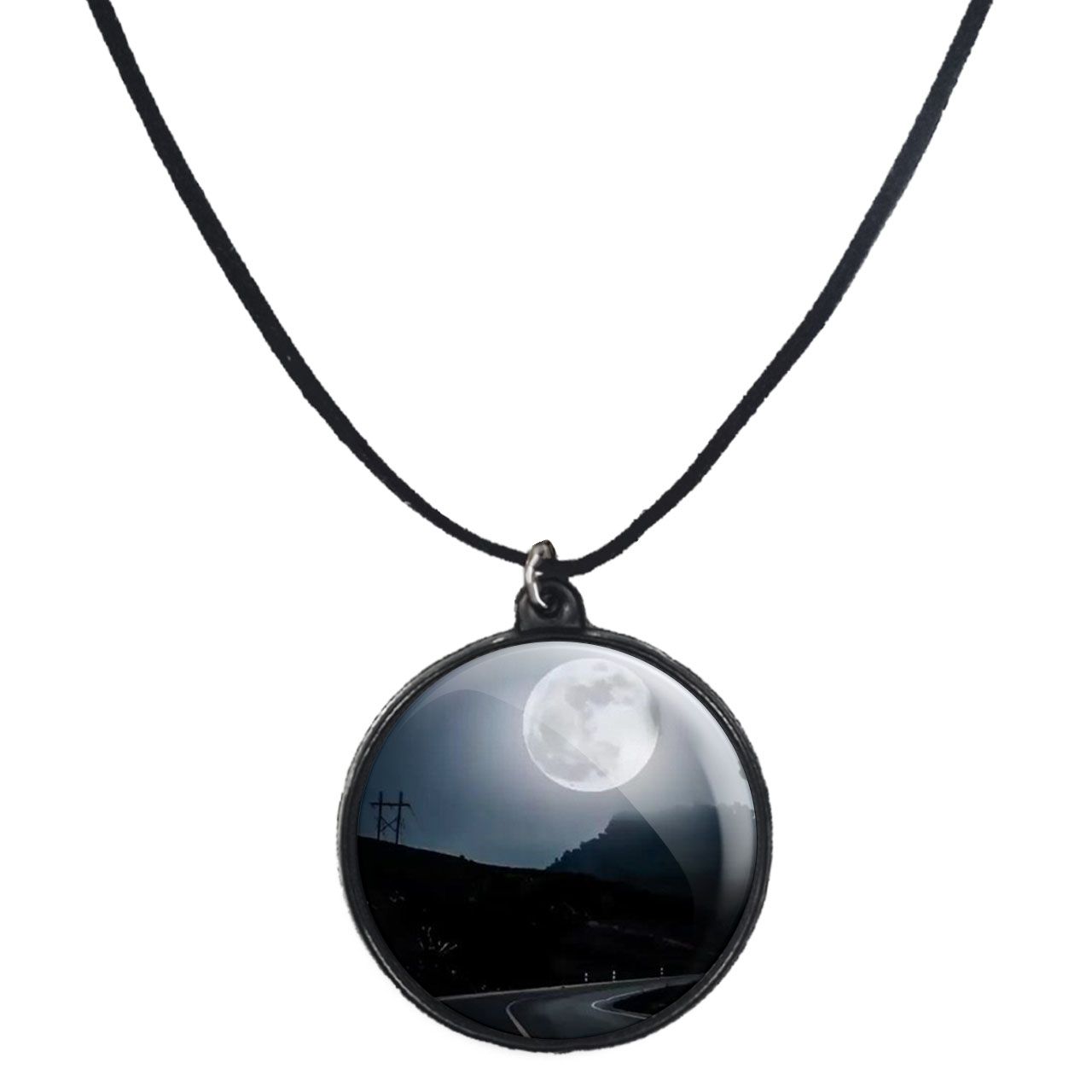 گردنبند پرمانه طرح ماه کد pmb.24702 مدل دو طرفه