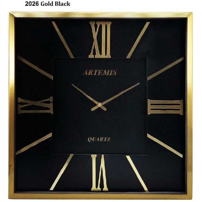 ساعت دیواری آرتمیس کد 2026 Gold Black طلایی مشکی