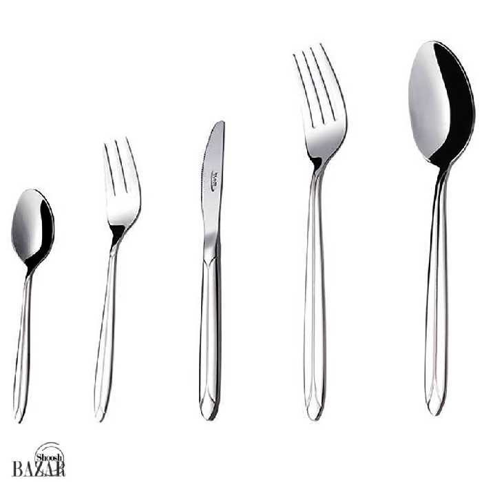 سرویس قاشق و چنگال 57 پارچه ناب استیل مدل پالرمو Palermo