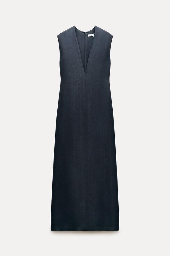 لباس بلند زنانه زارا LONG V-NECK DRESS | تهران زارا TehranZara
