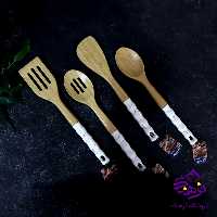 قاشق چوبي دسته سراميک