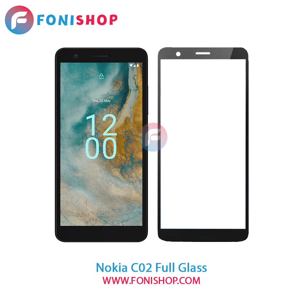 گلس فول تمام صفحه نوکیا Nokia C02