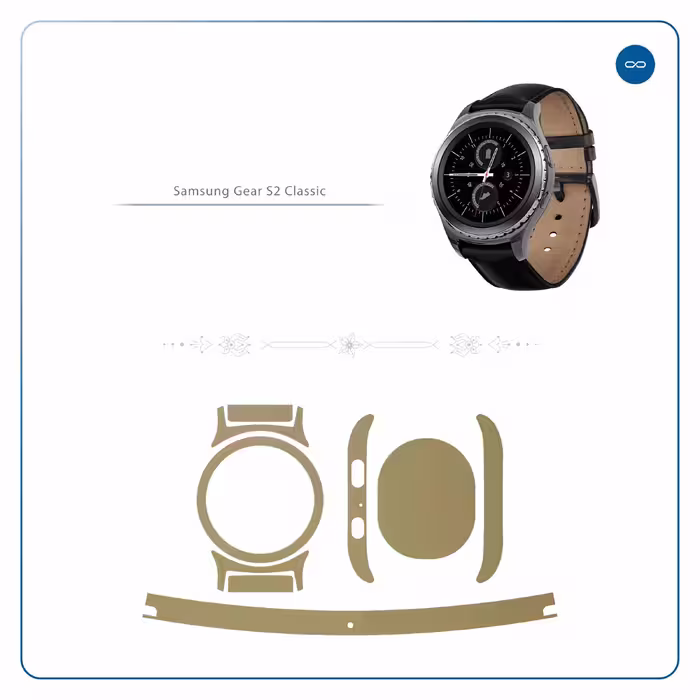 برچسب ماهوت طرح Matte-Gold مناسب برای ساعت هوشمند سامسونگ Galaxy Gear S2 Classic
