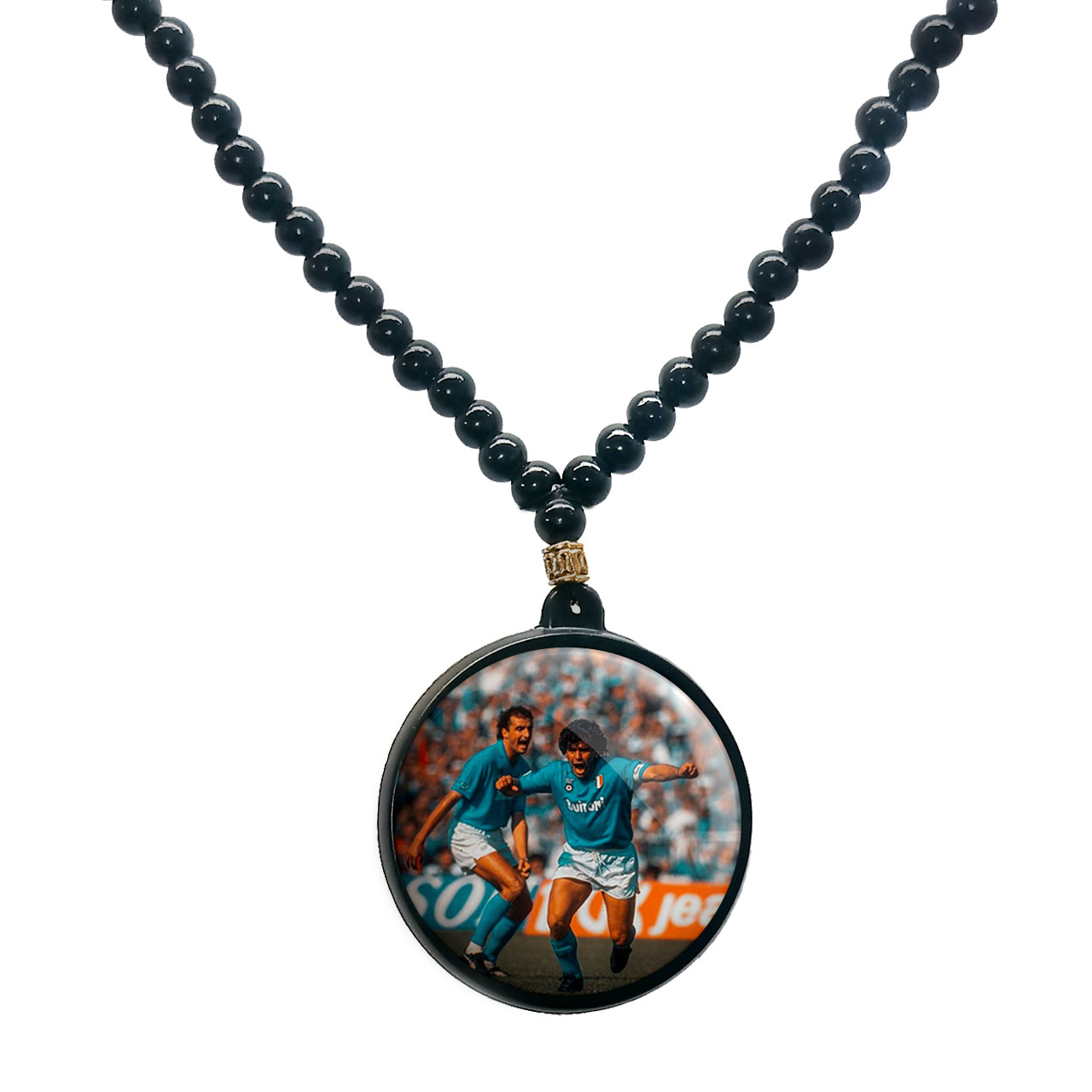 گردنبند پرمانه طرح مارادونا کد pmd.16553 مدل دو طرفه