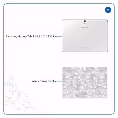 برچسب پوششی ماهوت مدل Army-Winter-Pixel مناسب برای تبلت سامسونگ Galaxy Tab S 10.5 2014 T805