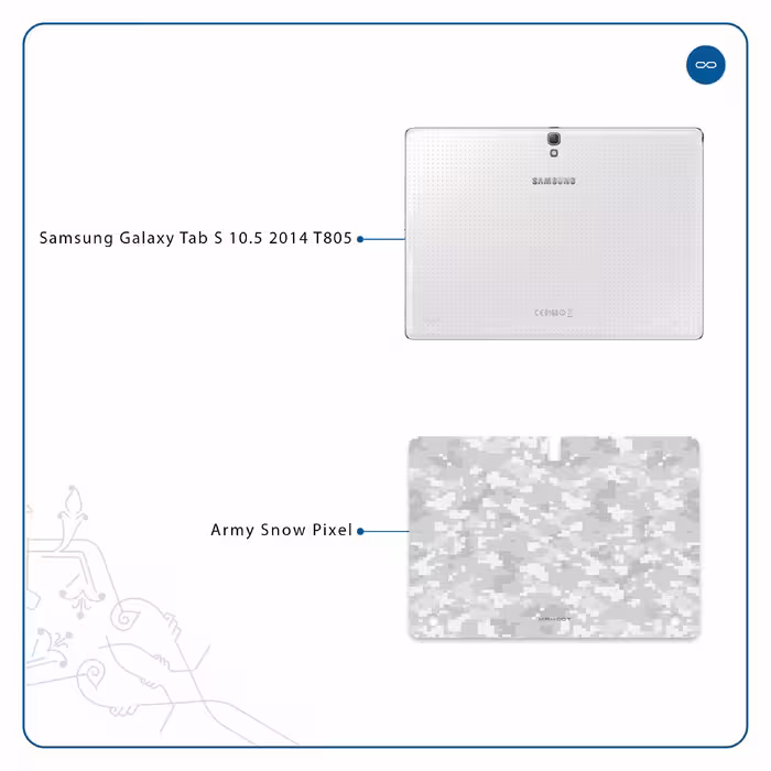 برچسب پوششی ماهوت مدل Army-Winter-Pixel مناسب برای تبلت سامسونگ Galaxy Tab S 10.5 2014 T805