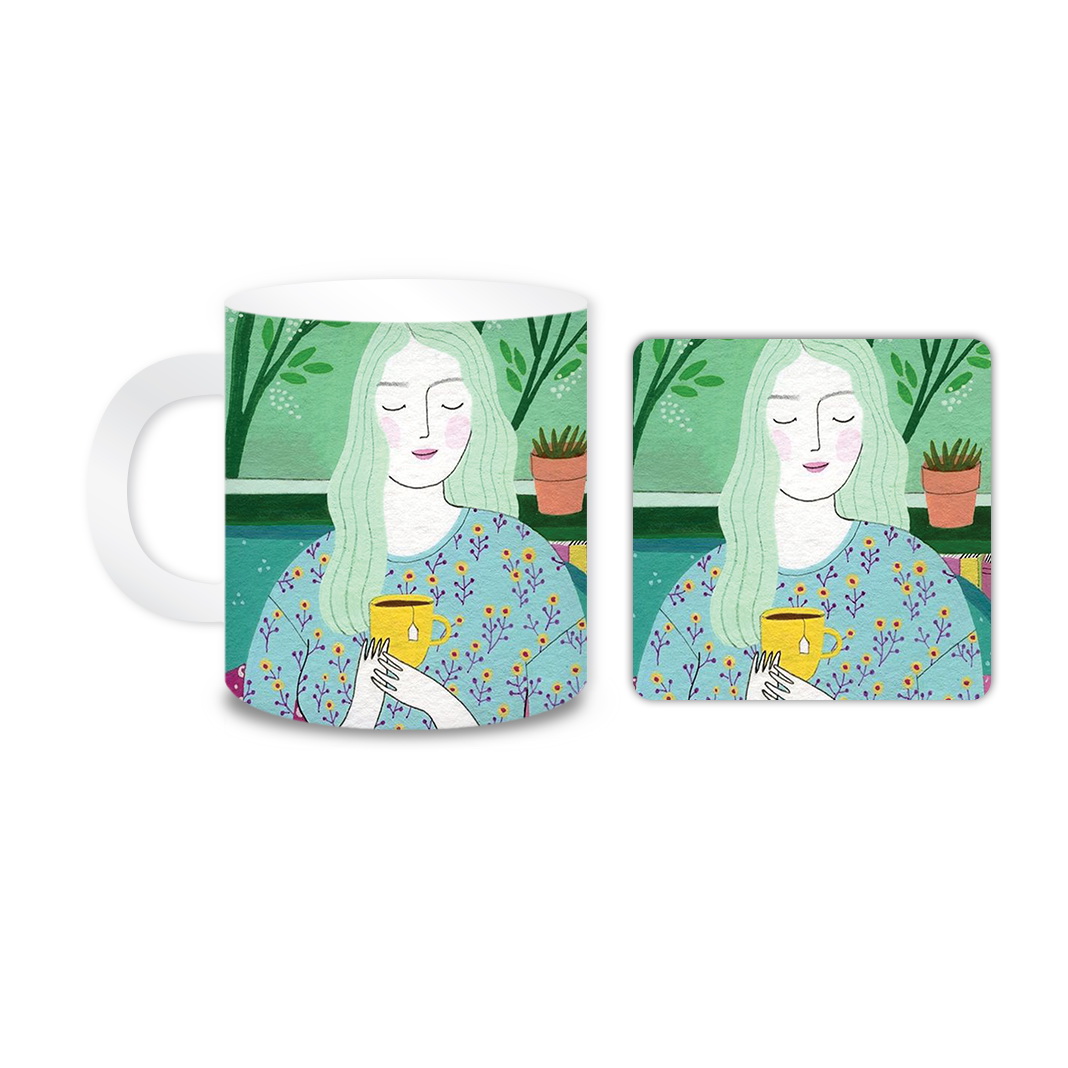 ماگ مدل زن کد 743 به همراه زیر لیوانی