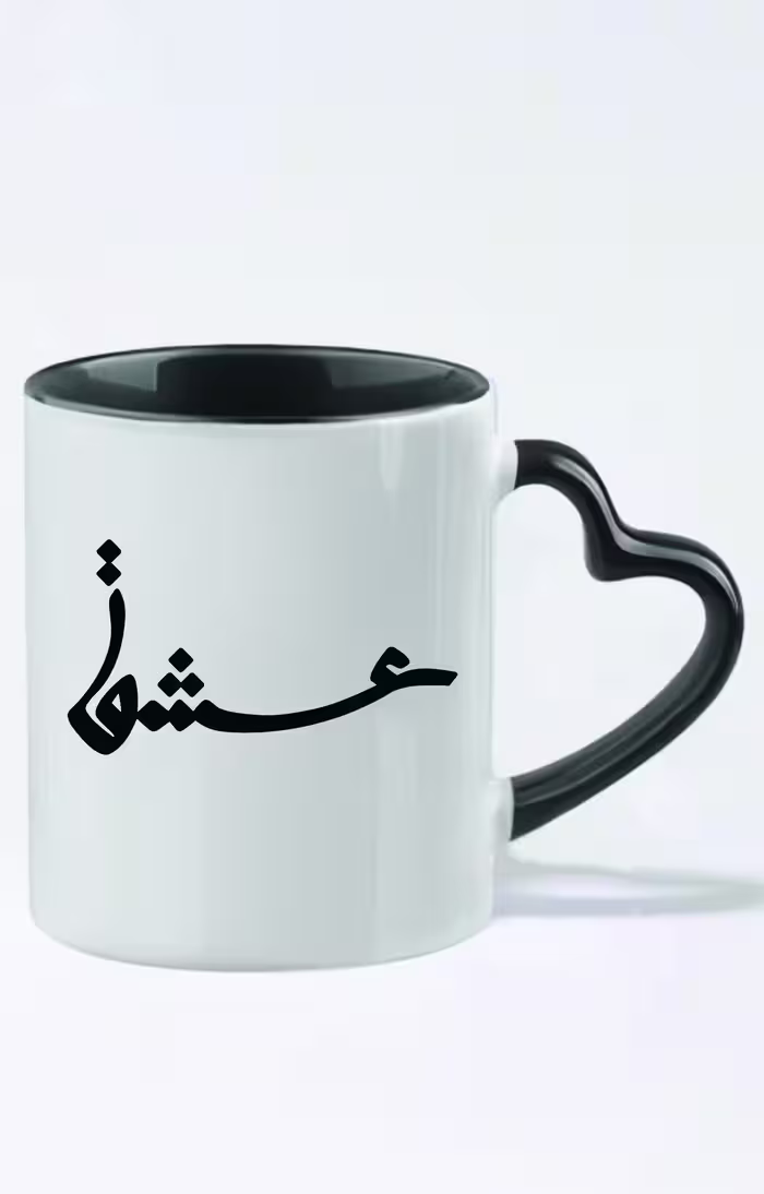 ماگ دسته قلبی رنگی طرح عشق کد 3402