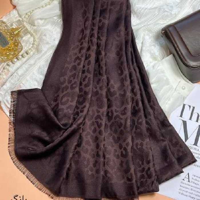 شال زنانه ژاکارد مجلسی تم‌شکلاتی بسیار شیک