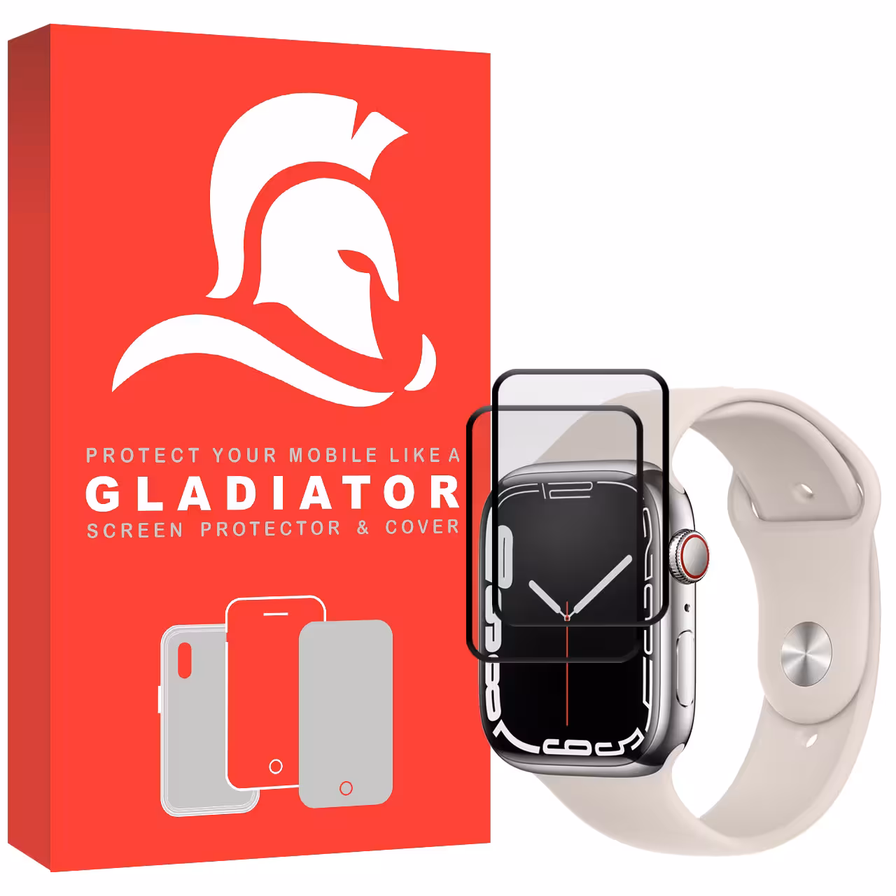 محافظ صفحه نمایش گلادیاتور مدل GWP2000 مناسب برای ساعت هوشمند اپل Iwatch 7 45mm بسته دو عددی