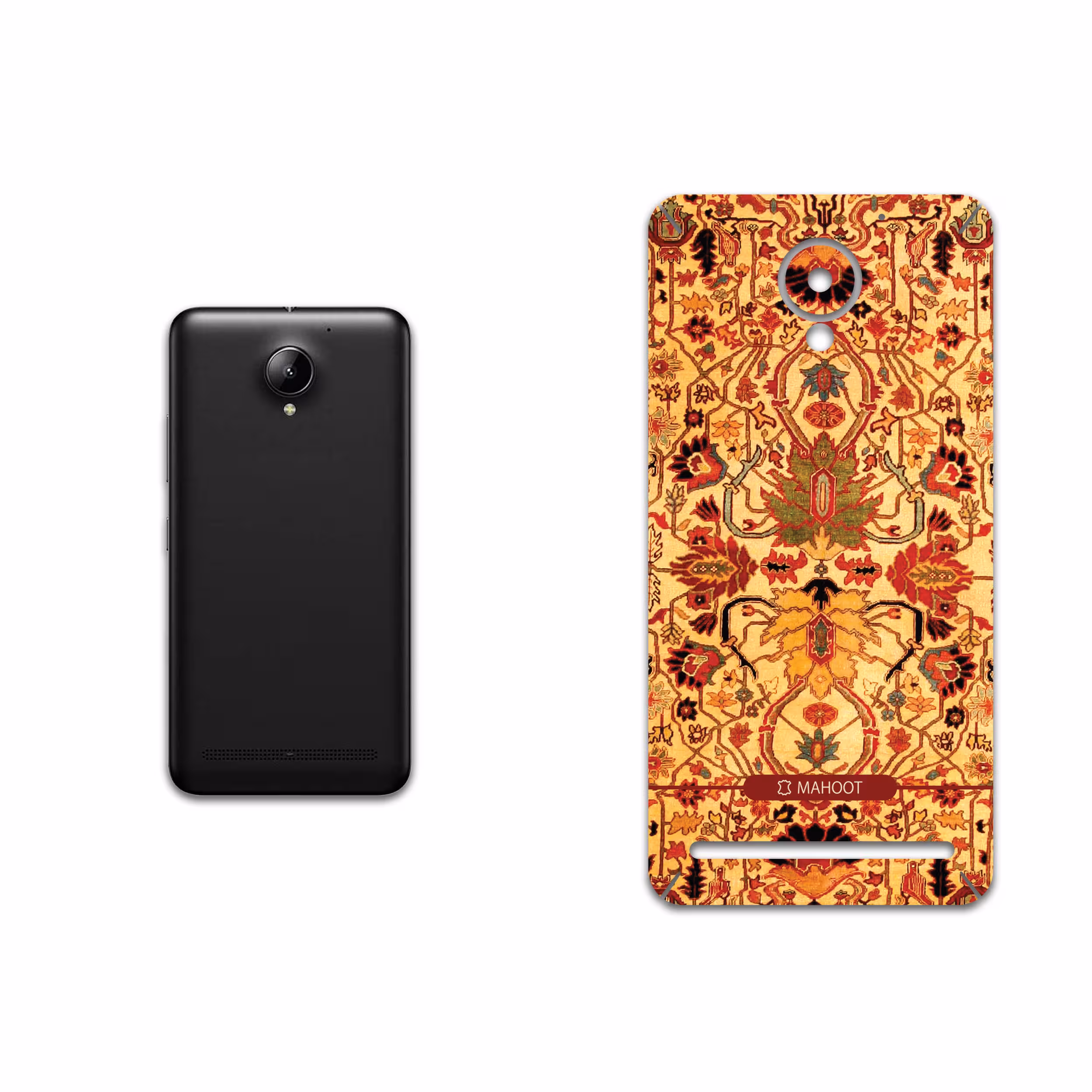 برچسب پوششی ماهوت مدل Persian-Carpet-Yellow مناسب برای گوشی موبایل لنوو Vibe C2