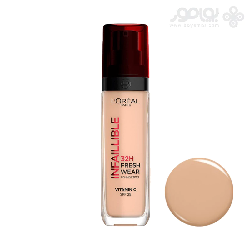 کرم پودر لورال شماره 145 INFALLIBLE رنگ رز بژ