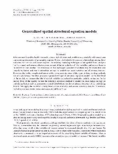 خرید و دانلود نسخه کامل کتاب Generalized spatial structural equation models