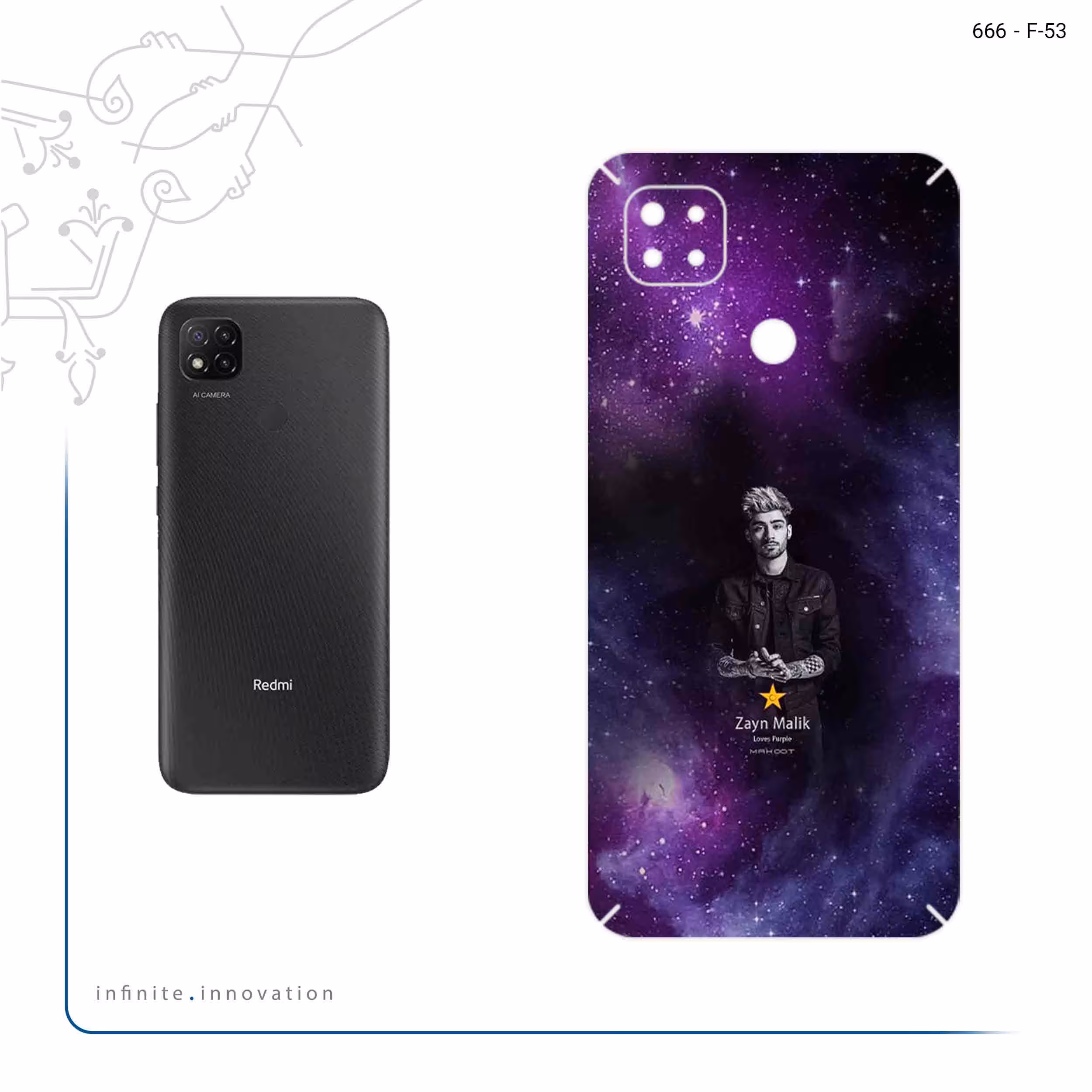 برچسب پوششی ماهوت مدل Zayn Malik مناسب برای گوشی موبایل شیائومی Redmi 9 Activ