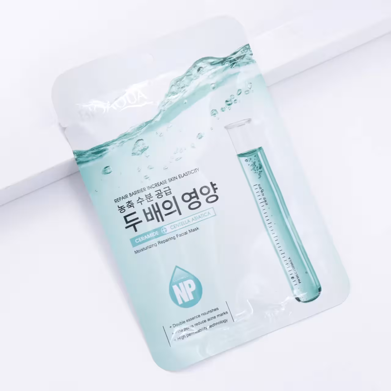 ماسک صورت ورقه ای بیوآکوآ گیاه سنتلا آسیاتیکا و سرامید BIOAQUA حجم 25 میل 91270
