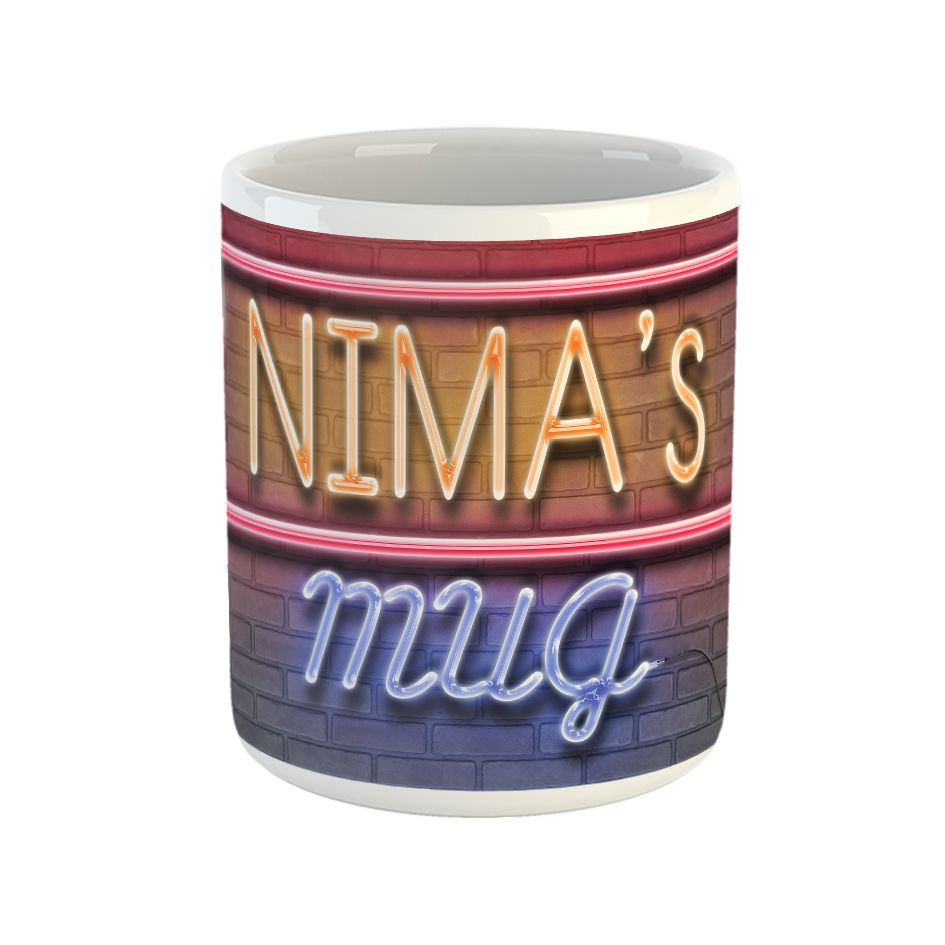 ماگ طرح تابلو نئون مدل نیما