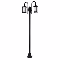 چراغ ایستاده دو شاخه شفق مدل روشان با شیشه الماسی کد 1085