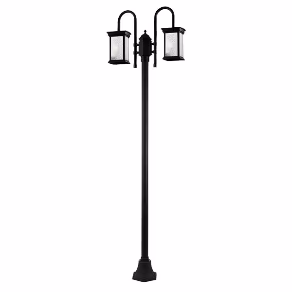چراغ ایستاده دو شاخه شفق مدل روشان با شیشه الماسی کد 1085