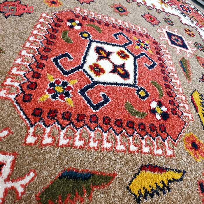 فرش ماشینی زمرد مشهد کد 266 زمینه بژ